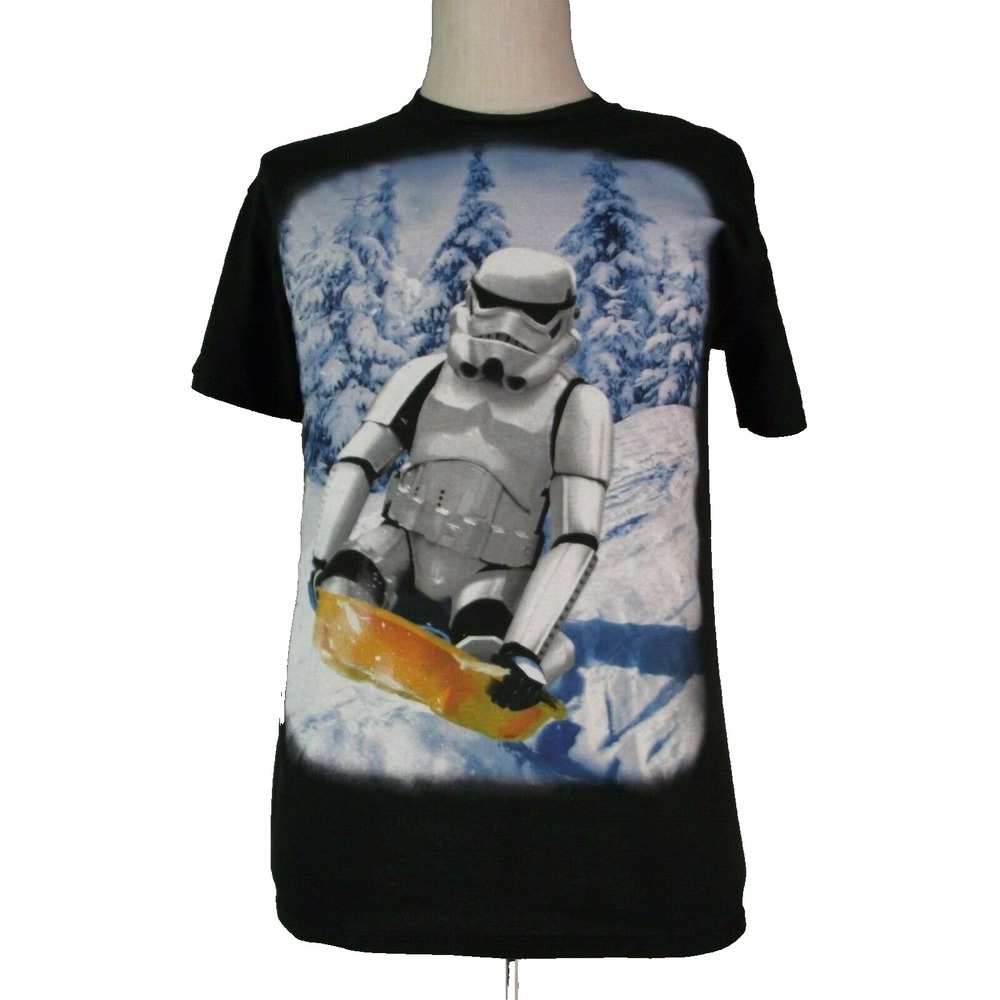 Star Wars T-Shirt Men M Black Stormtrooper Snowboard Graphic Tee Cotton AG-5